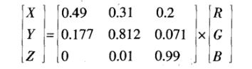 RGB顏色空間到CIEXYZ空間的轉(zhuǎn)換公式